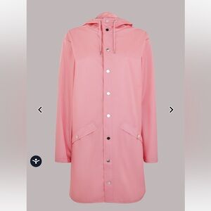 RAINS Long Pink Raincoat